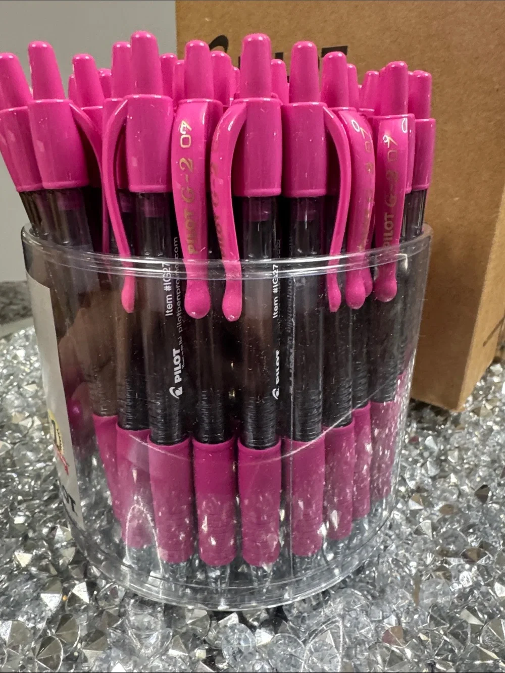 Pilot pink G2 premium gel ink roller pens case NEW